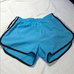 Teal Nike Dri-Fit running shorts
